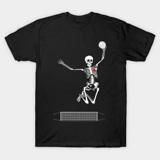 volleyball skeleton halloween T-Shirt